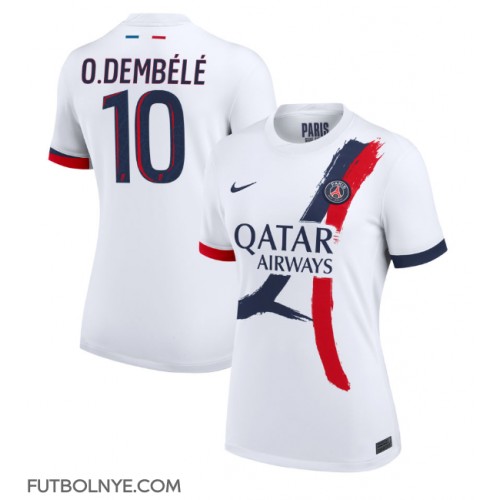 Camiseta Paris Saint-Germain Ousmane Dembele #10 Visitante Equipación para mujer 2024-25 manga corta